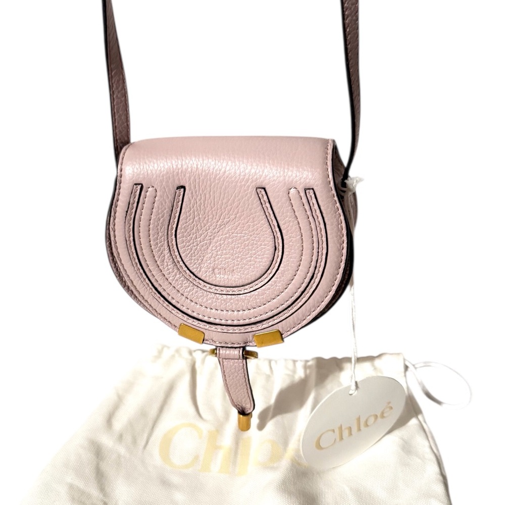 Authentic Chloe Marcie Nano Leather Crossbody Bag in Dusty Pink NWT - Picture 4 of 9